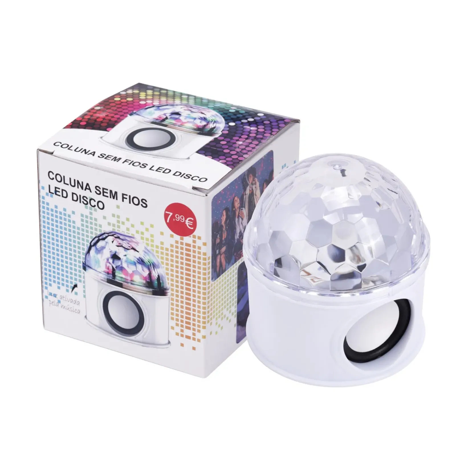 Hot Wesdar Coluna Sem Fios Bola Led Disco USB