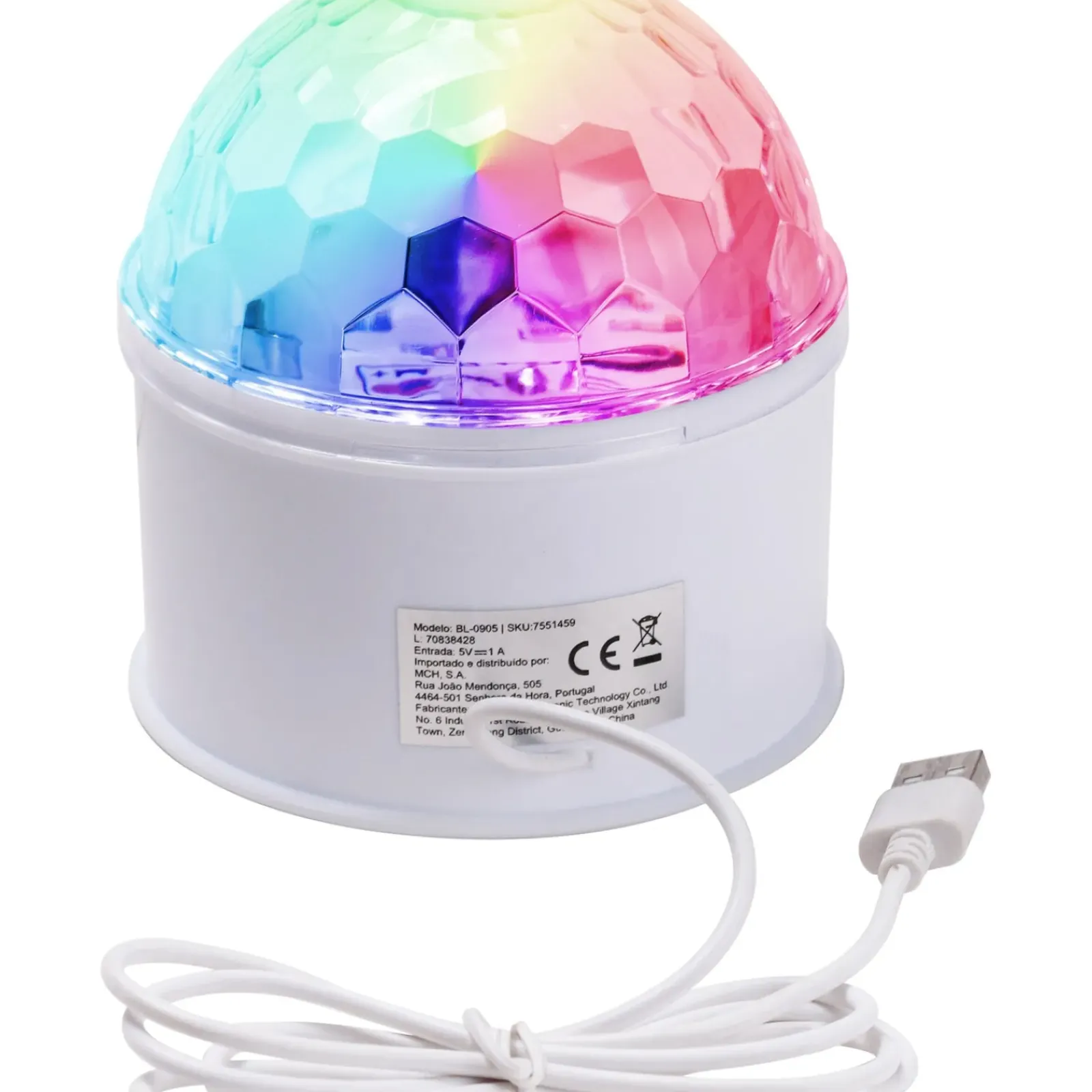 Hot Wesdar Coluna Sem Fios Bola Led Disco USB