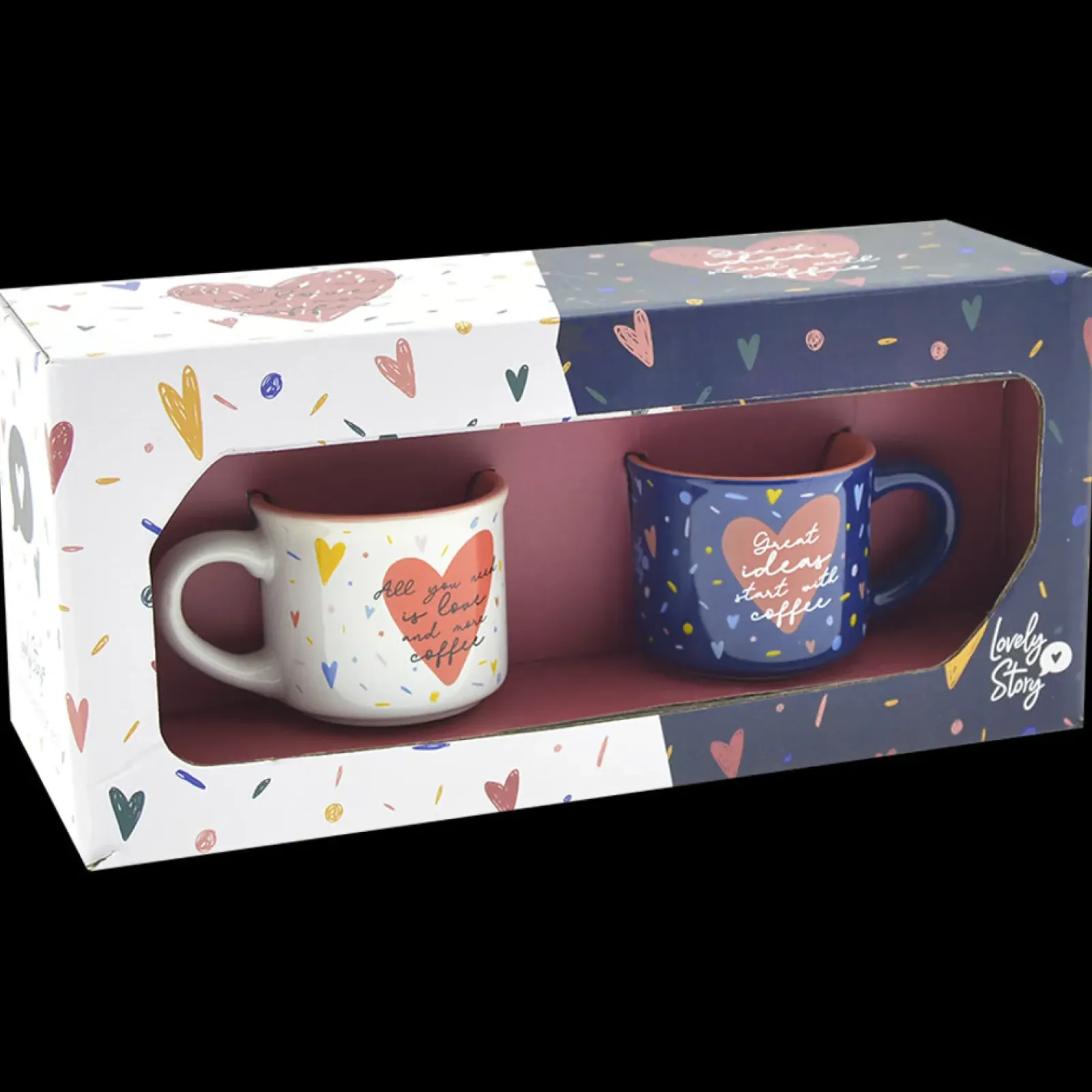 Hot Aurea Conjunto 2 Chávenas Café - Hearts