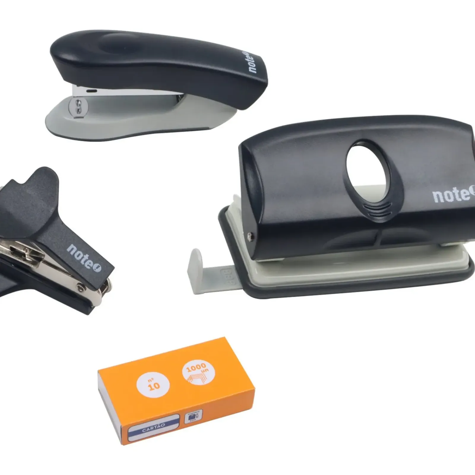 Discount Note! Conjunto de Furador, Saca Agrafos, Agrafador e Agrafos