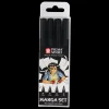 Outlet Sakura Conjunto de 4 Marcadores Pretos Pigma Sensei Manga