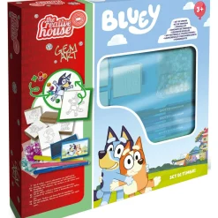 Bluey Telas E Cavaletes > Conjunto Didático Artes 8 Marcadores + 5 Carimbos + Cola