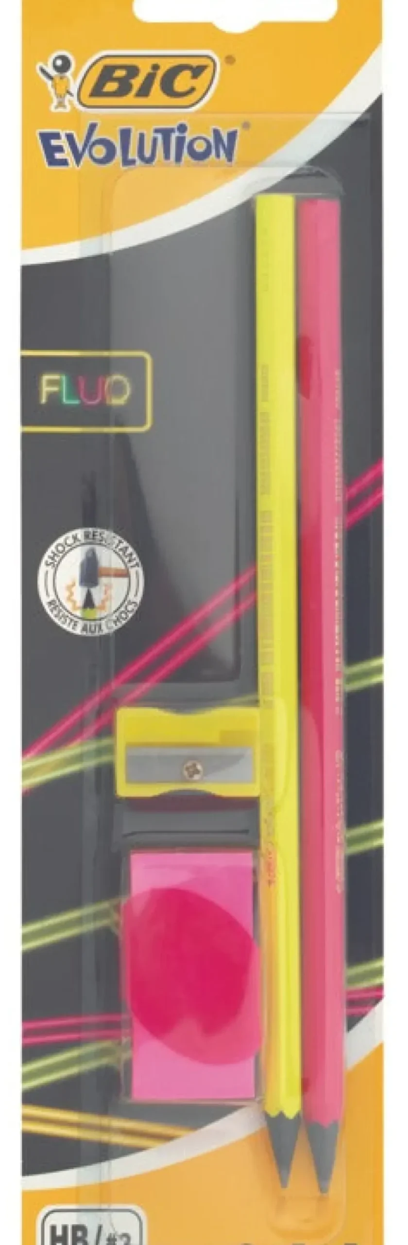 Bic Lápis E Lapiseiras|Escrita > Conjunto 2 Lápis Grafite Fluo + Afia + Borracha
