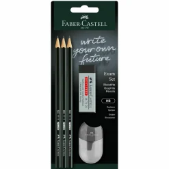 Best Faber Castell Conjunto 3 Lápis Grafite HB + Borracha + Afia Preto