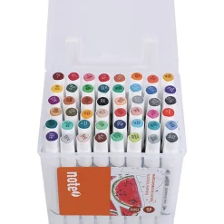 Note! Conjunto 48 Marcadores Ponta Dupla Base Álcool