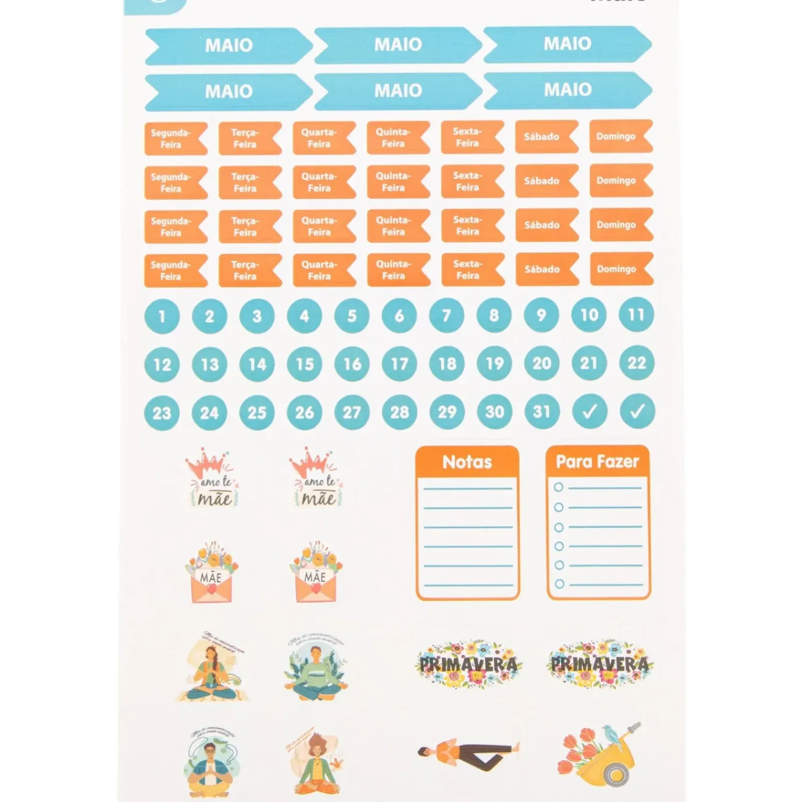 Talia Cadernos De Disco|Etiquetas E Envelopes > Conjunto Stickers 12 Folhas