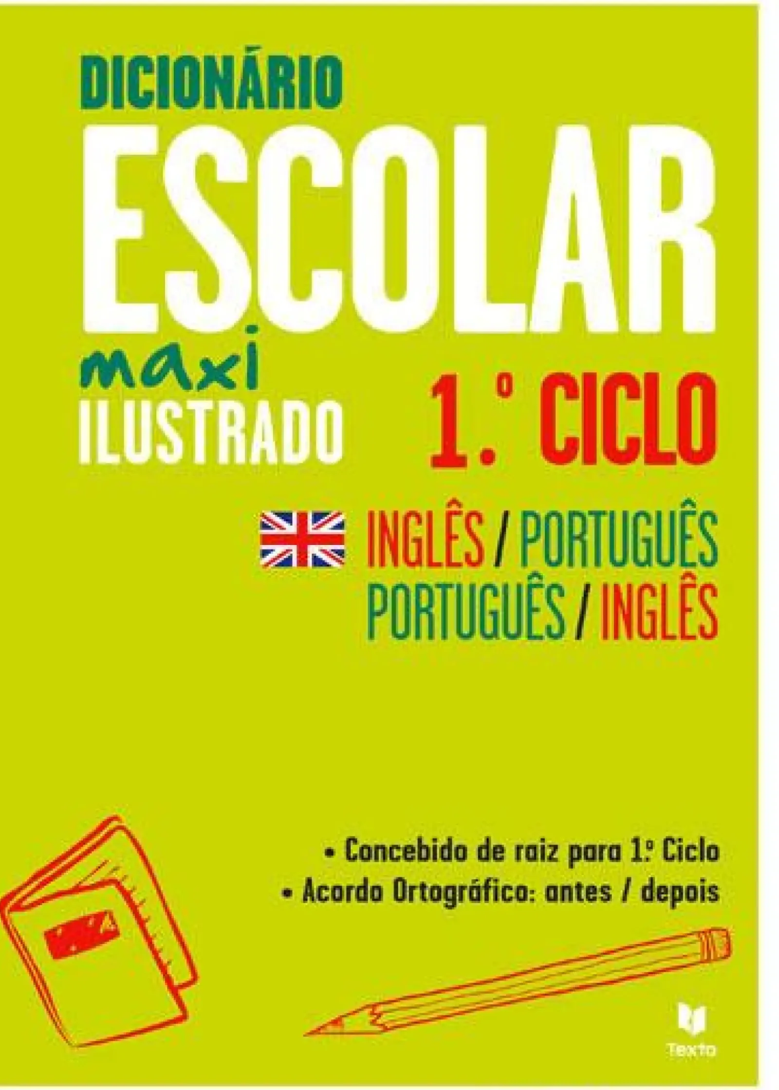 Clearance Texto Dicionário Escolar Maxi Ilustrado Inglês-Português / Português-Inglês 1.º Ciclo
