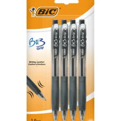Bic Canetas E Esferográficas|Escrita > Esferográfica Bu3 com Grip Preto 4 Unidades