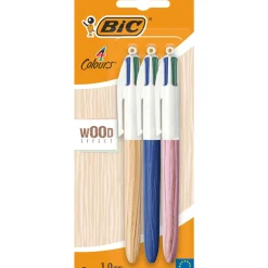 Bic Canetas E Esferográficas|Escrita > Esferográfica Com4 Cores Wood 3Unidades