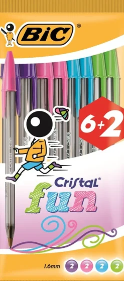 Bic Canetas E Esferográficas|Escrita > Esferográfica Cristal Fun 8 unidades