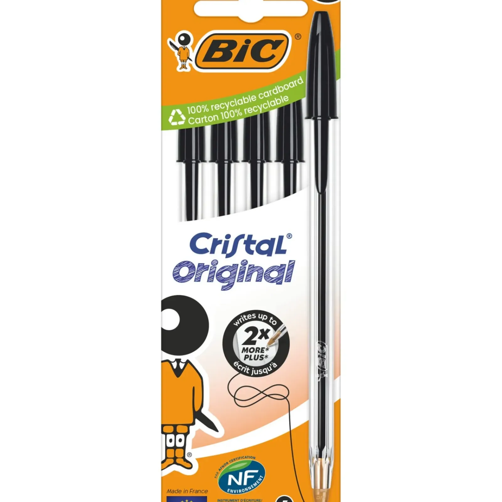 Discount Bic Esferográfica Cristal Medium 5 Unidades Pretas