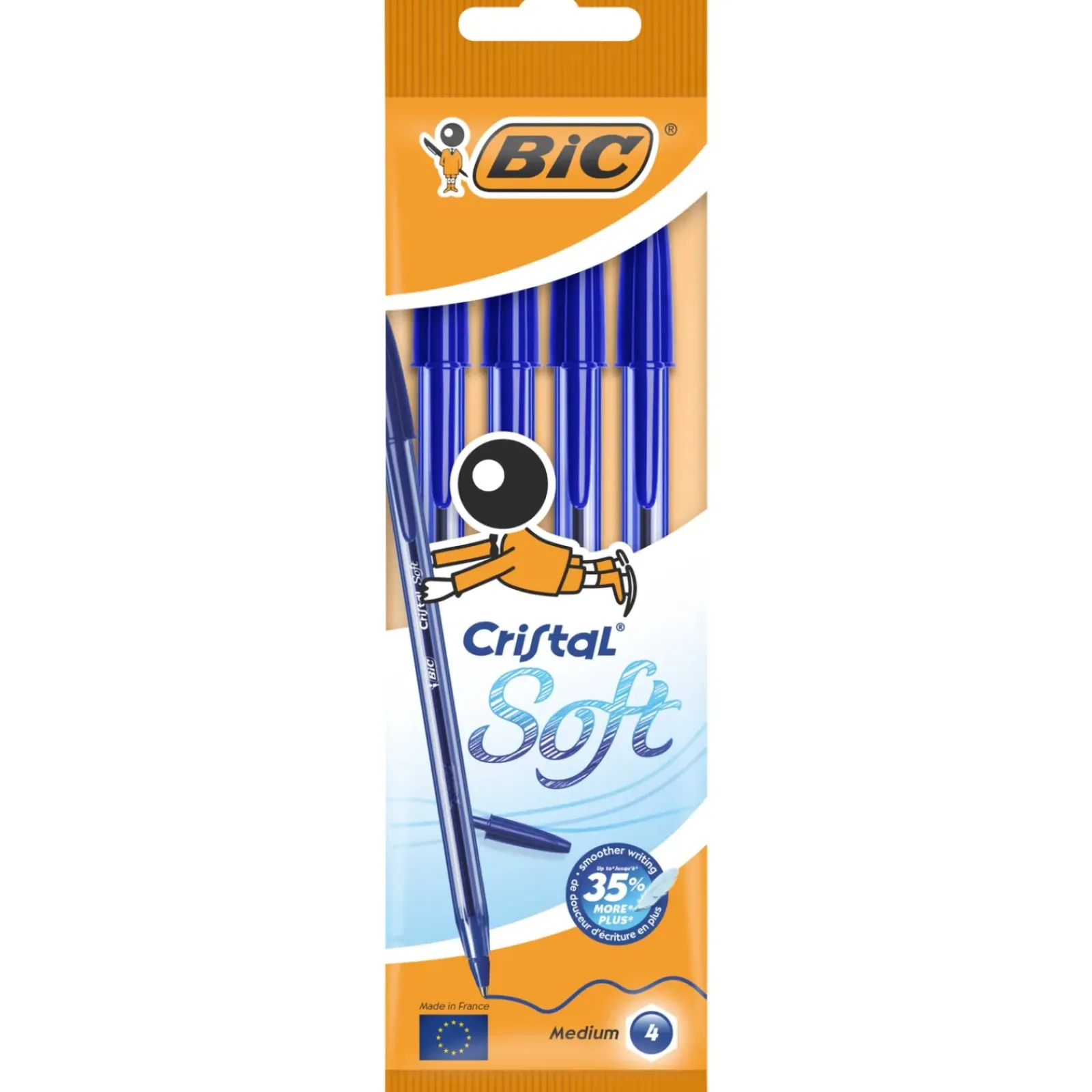 Bic Canetas E Esferográficas|Escrita > Esferográfica Cristal Soft Azul 4 Unidades