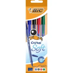Bic Canetas E Esferográficas|Escrita > Esferográfica Cristal Soft 4 unidades