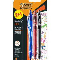 Bic Canetas E Esferográficas|Escrita > Esferográfica Gel-ocity Quick Dry de Tinta Gel Azul, Preta e Vermelha
