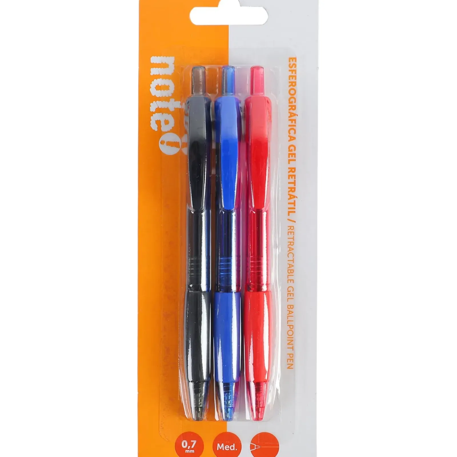 Clearance Note! Esferográfica Retrátil 0,7mm 3 Unidades Sortidos