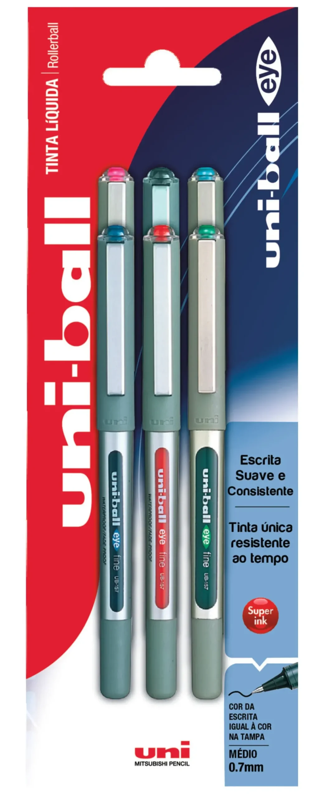 Uni Esferográfica Ub-157 6 dades Cores