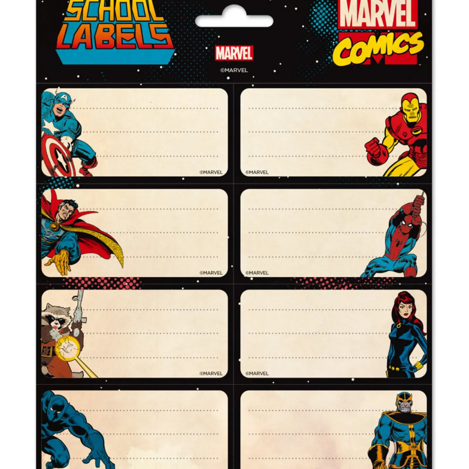 Marvel Postais > Etiquetas Adesivas Comics Avengers