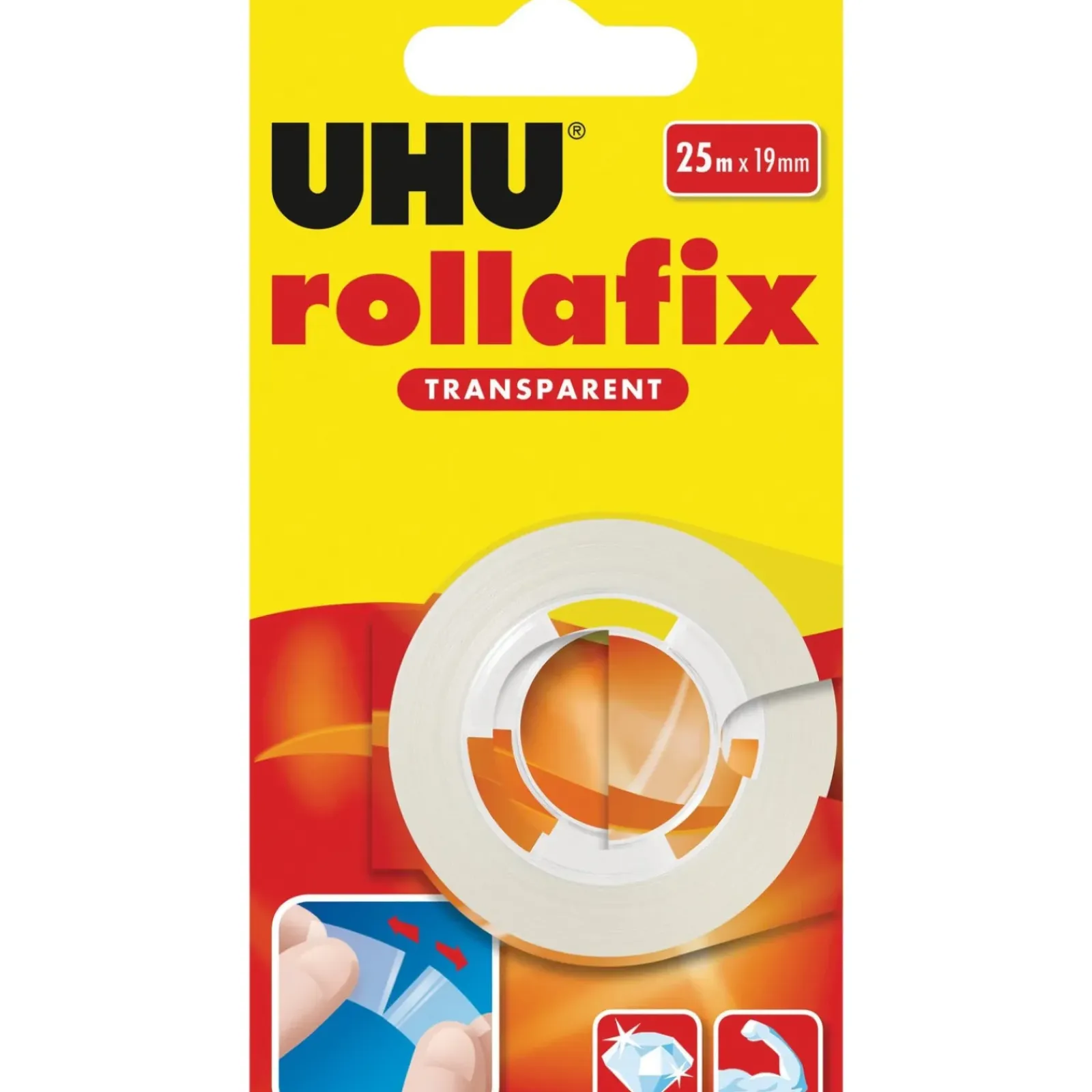 Clearance Uhu Fita Cola Transparente Rollafix 25m x 19mm
