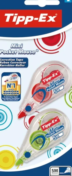 Tipp-Ex Borrachas E Corretores > Fita Corret Mini Pocket Mouse Coloridoors 2Unidades