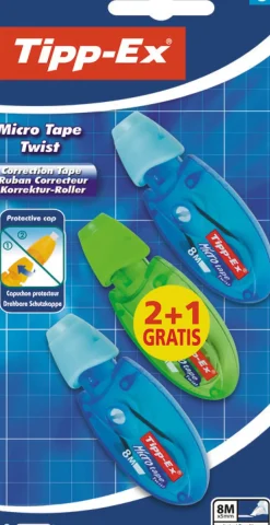 Clearance Tipp-Ex Fita Corretora Micro Tape 8m 3 unidades