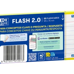 Oxford Pastas De Arquivo E Recargas > Flashcards 2.0 A7 30 Folhas Amarelo