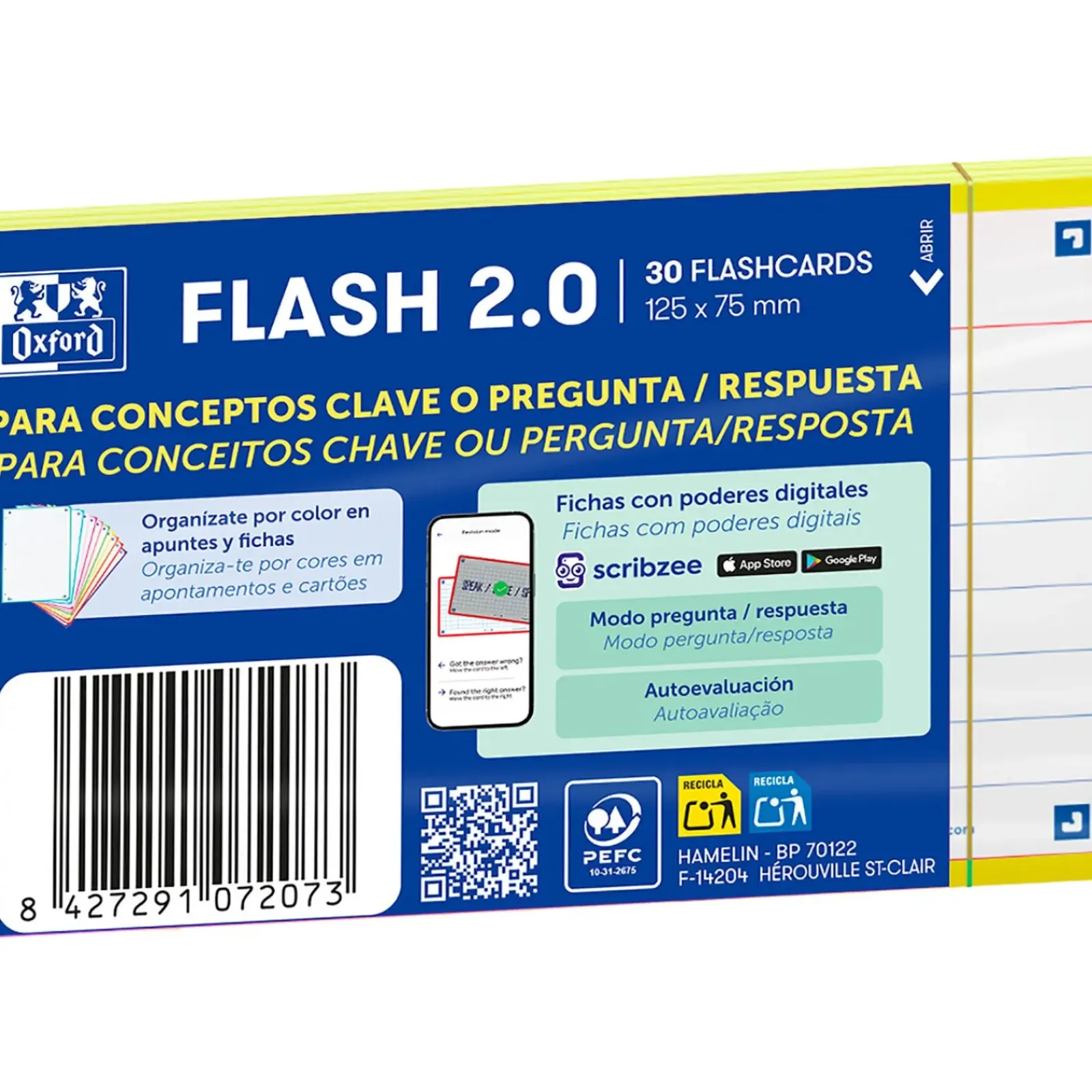 Oxford Pastas De Arquivo E Recargas > Flashcards 2.0 A7 30 Folhas Amarelo