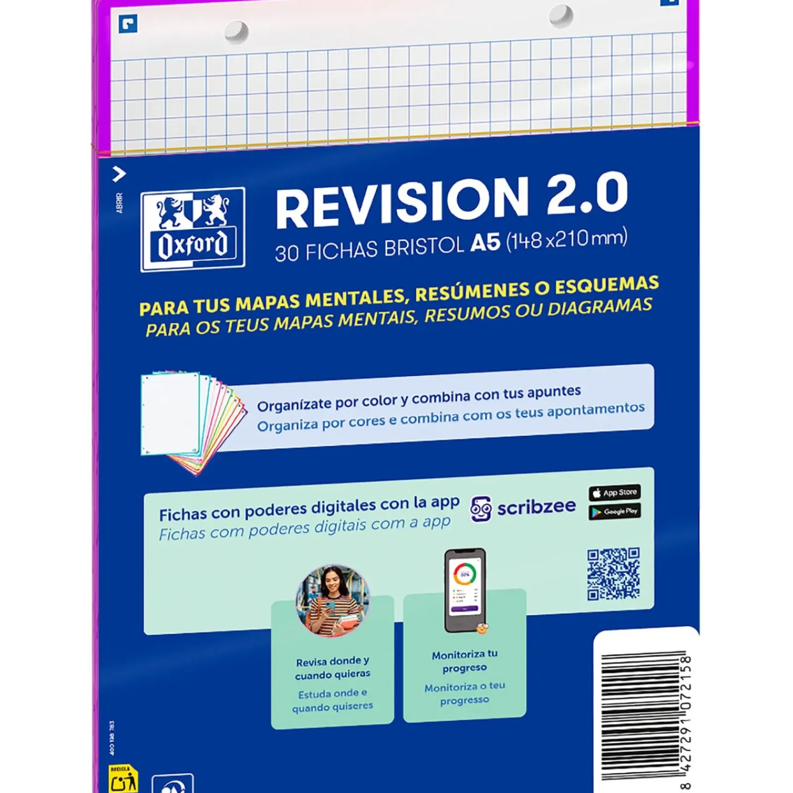 Oxford Pastas De Arquivo E Recargas > Flashcards 2.0 A5 30 Folhas Lilás