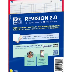 Oxford Pastas De Arquivo E Recargas > Flashcards 2.0 A5 30 Folhas Quadriculado Vermelho