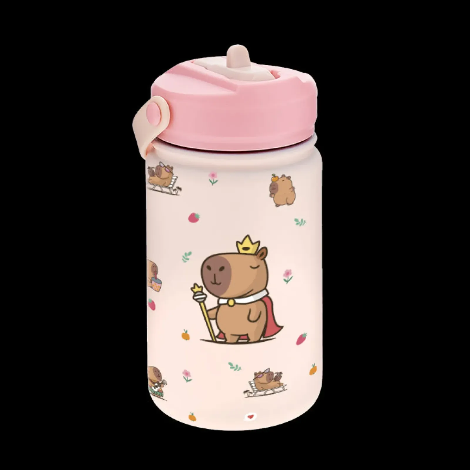 Aurea Lancheiras|Lancheiras > Garrafa Térmica 330Ml - Capivara Rosa