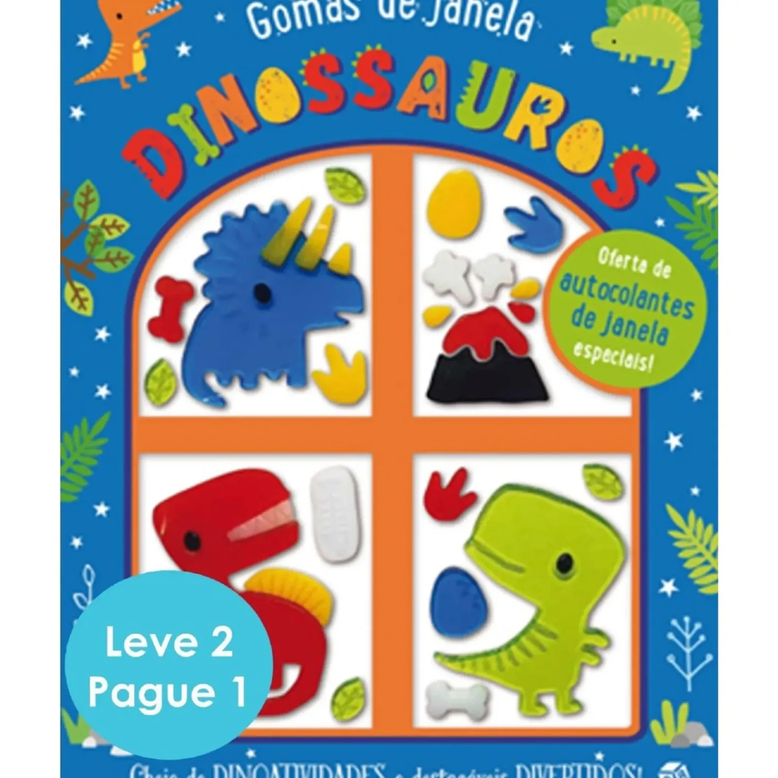Zero A Oito Atividades > Gomas de Janela-Dinossauros e Arco-íris