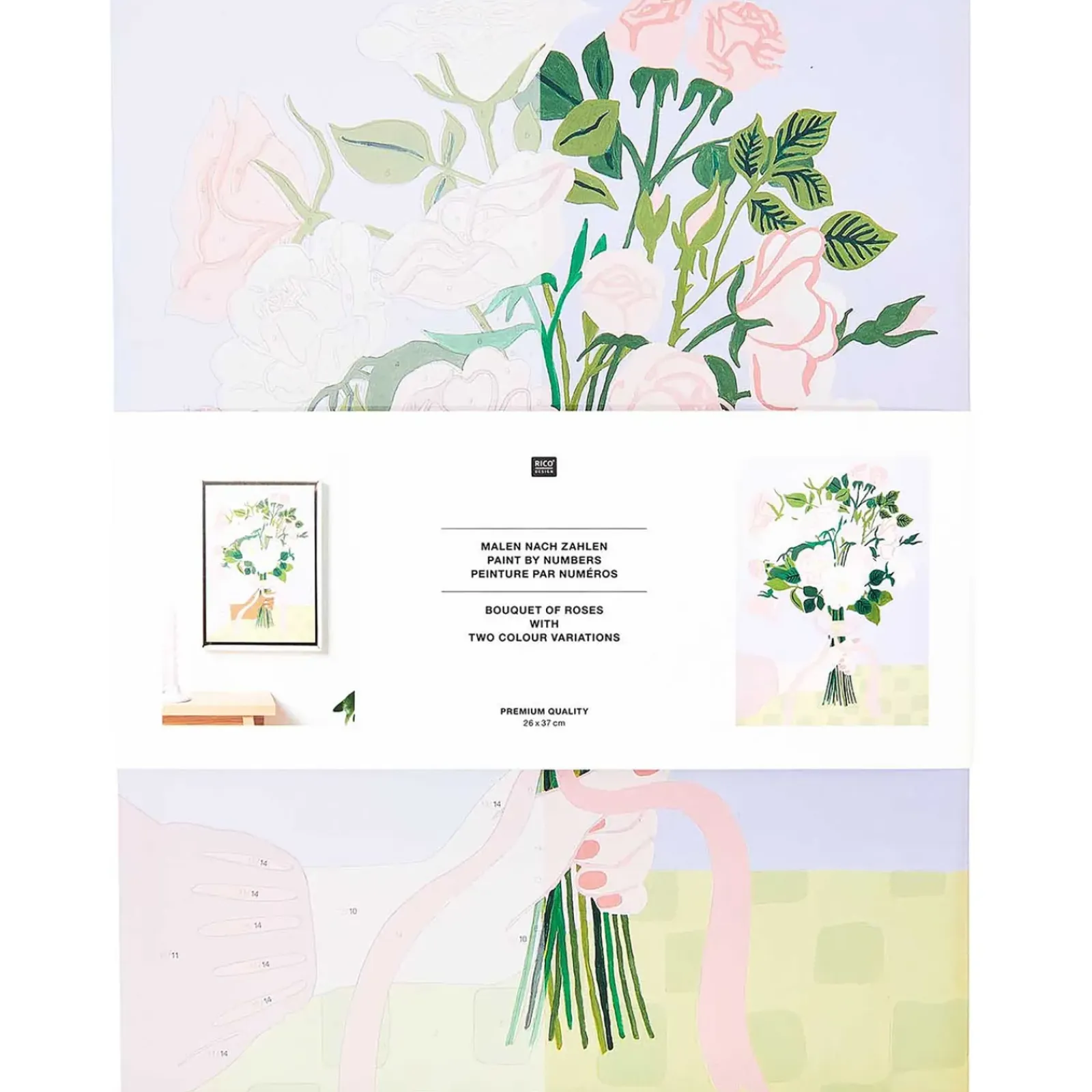 Rico Design Molduras E Quadros > Kit Pintura Por Números - Bouquet Rosas