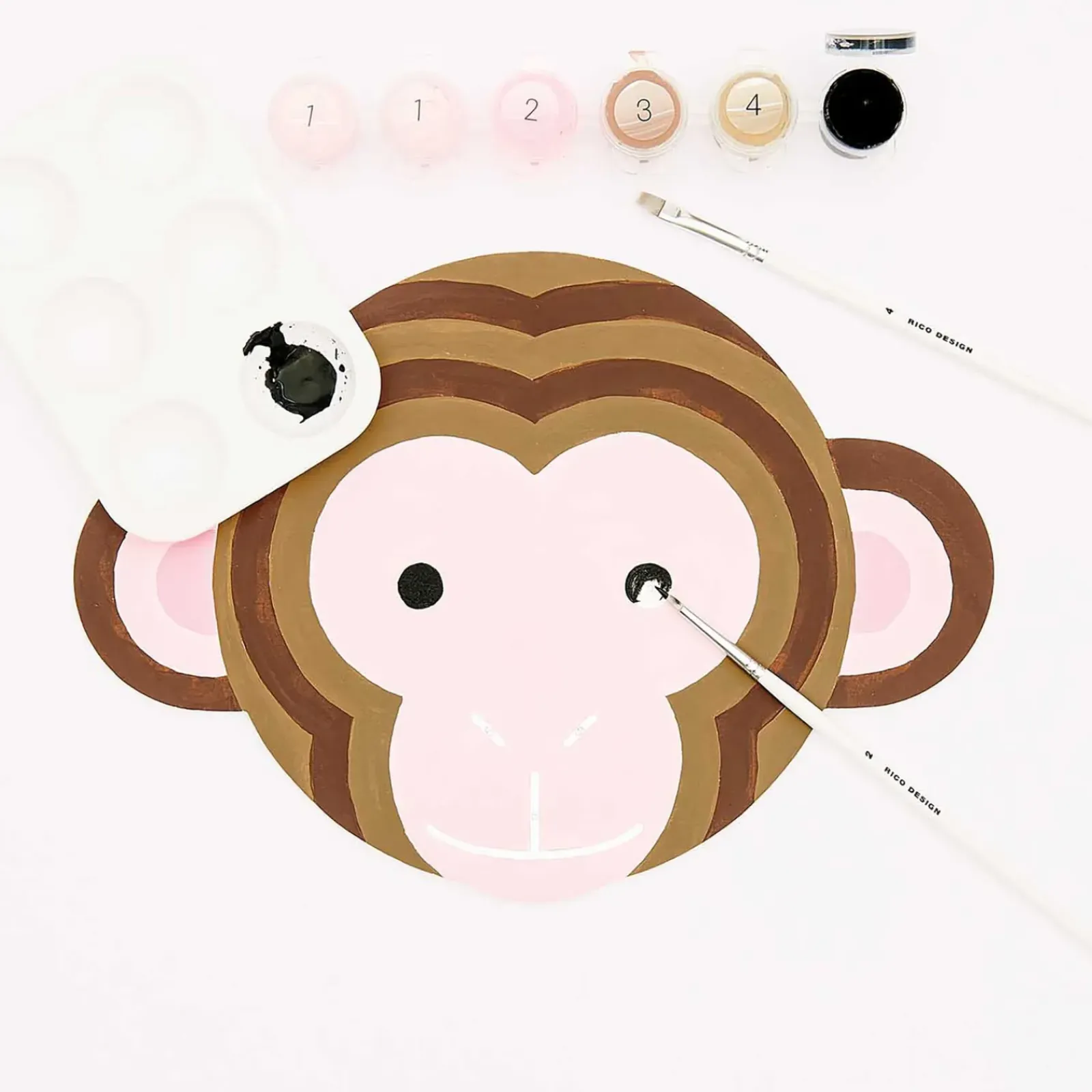 Rico Design Molduras E Quadros > Kit Pintura Por Números - Kids Macaco