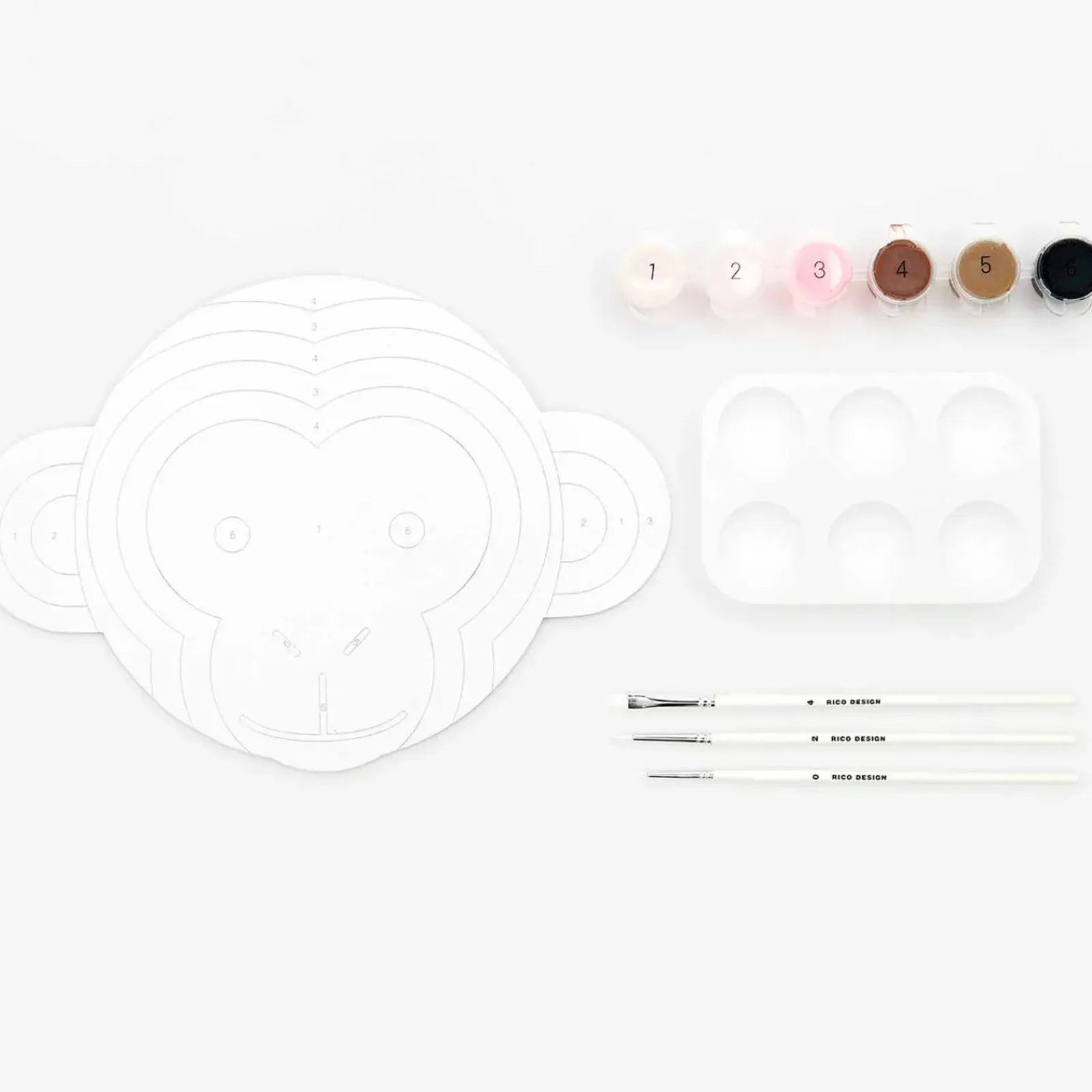 Rico Design Molduras E Quadros > Kit Pintura Por Números - Kids Macaco