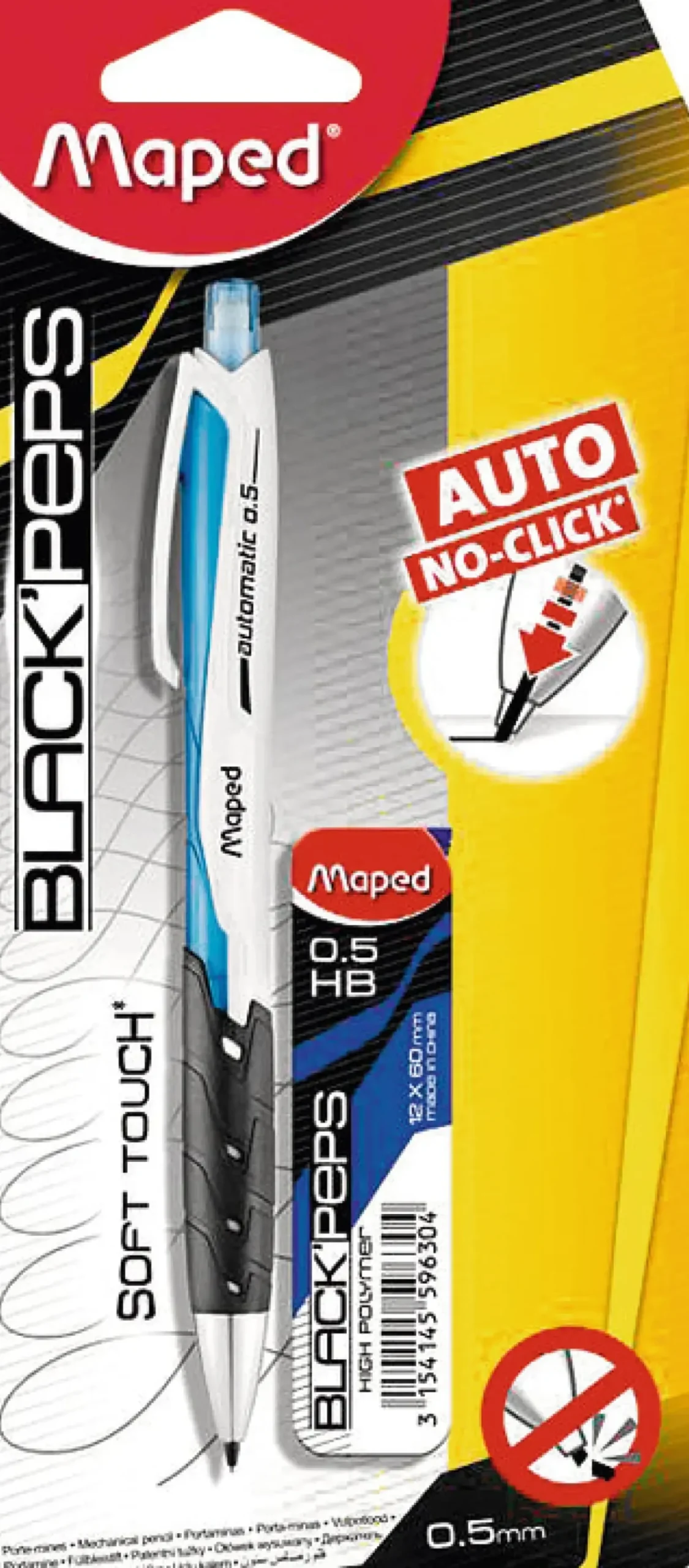 Best Maped Lapiseira Auto Black Peps 0.5mm com Minas