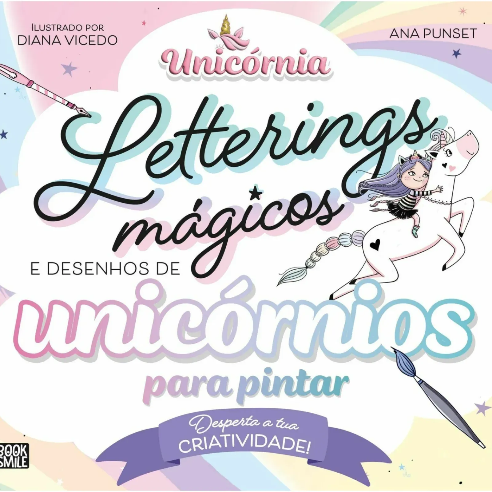 Sale Booksmile Letterings Mágicos e Desenhos de Unicórnios para Pintar de Ana Punset