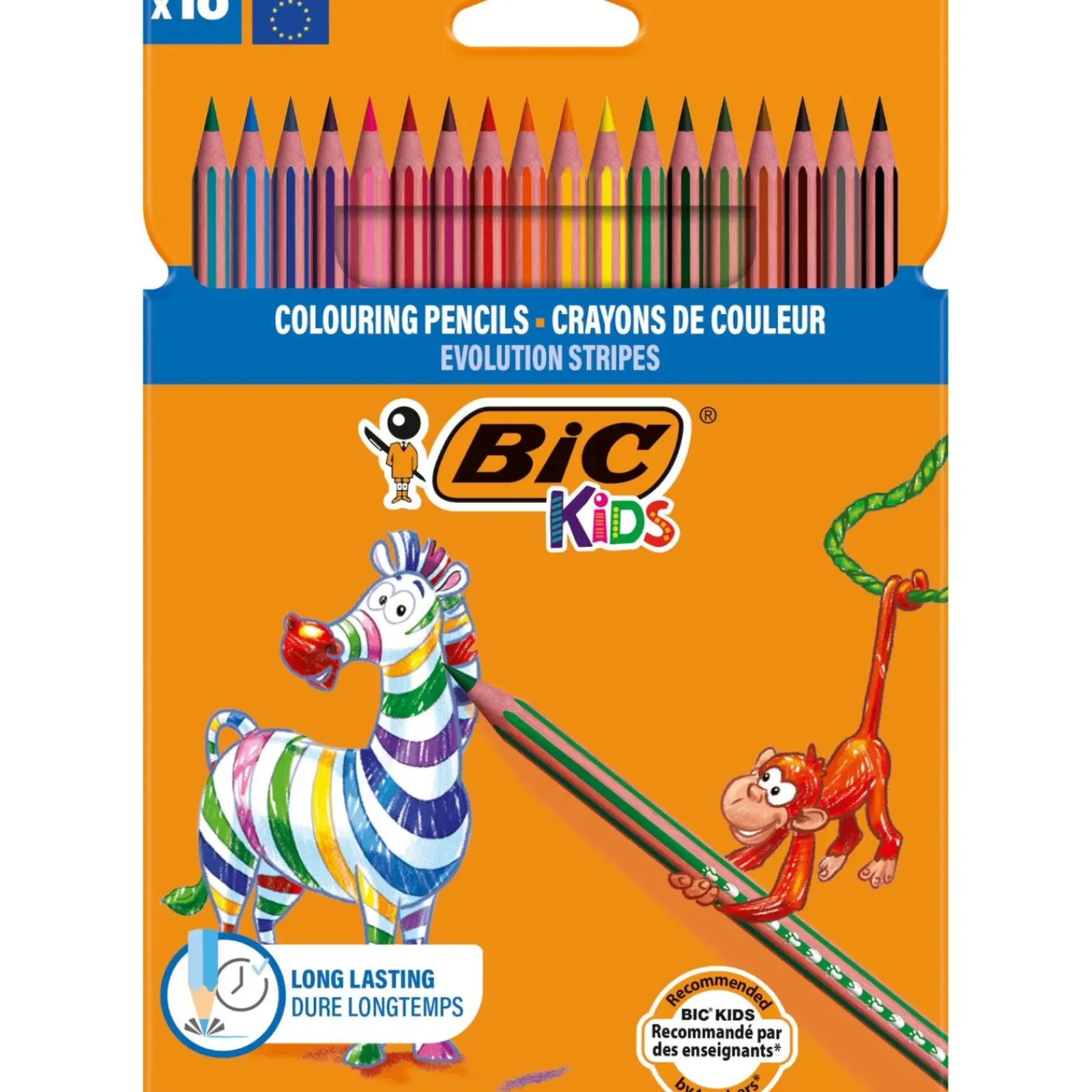 Sale Bic Lápis Cor Kids Evolution Stripes 18 Unidades