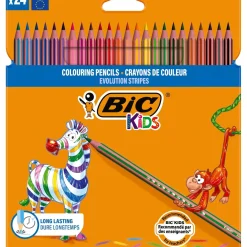 Hot Bic Lápis Cor Evolution Stripes 24 unidades Kid