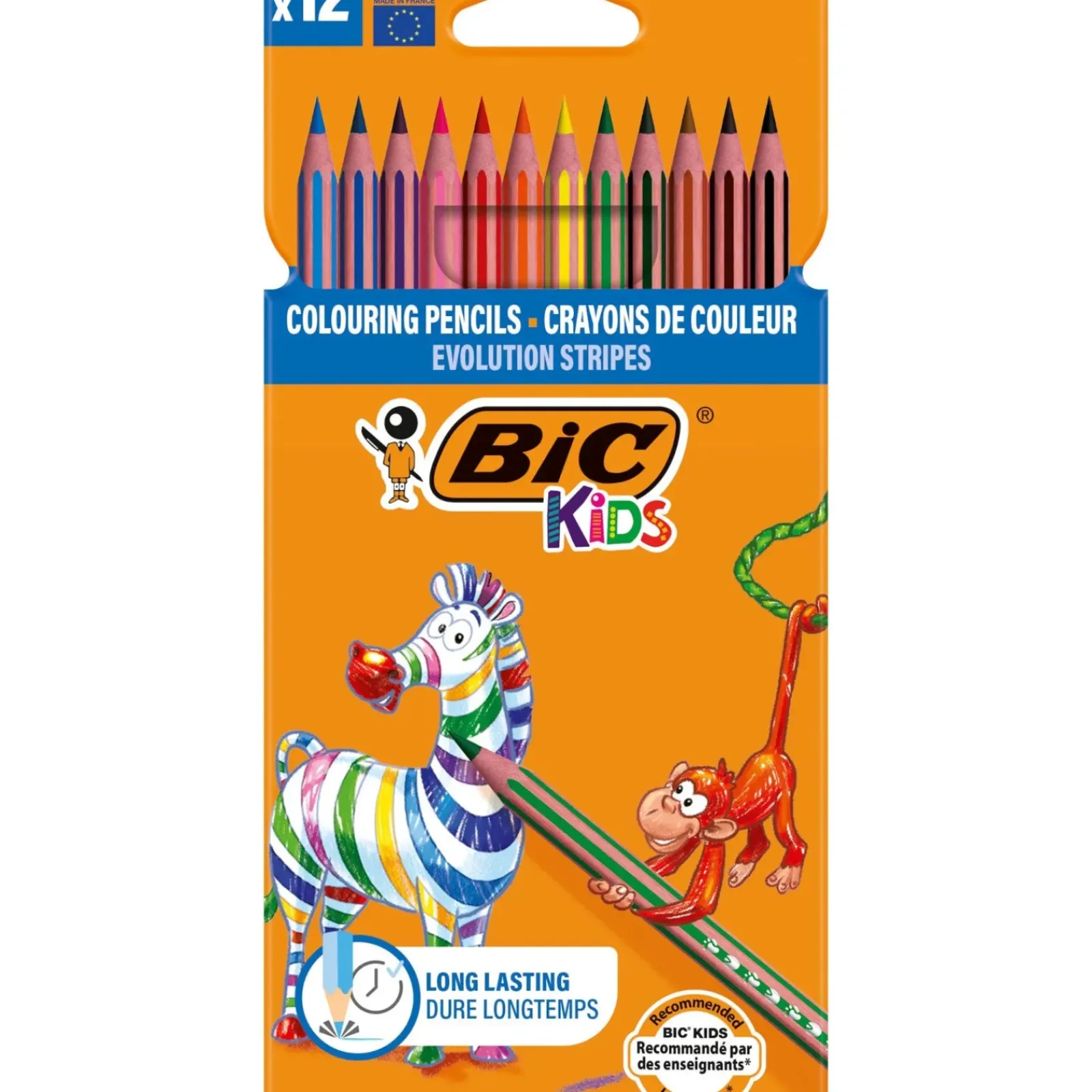 Bic Lápis De Cor E Cera|Lápis Cor E Cera > Lápis Cor Evolution Stripes 12 unidades Kid