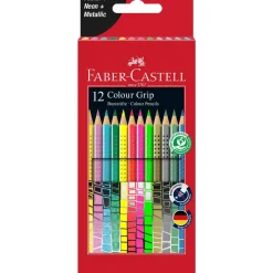 Clearance Faber Castell Lápis Cor Grip Pastel/Neon/Metal 12 unidades