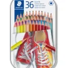 Staedtler Lápis De Cor E Cera|Lápis Cor E Cera > Lápis Cor Hexagonais Caixa Metal 36 Unidades
