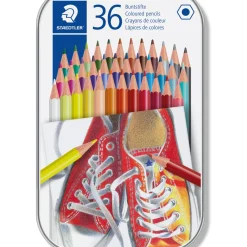 Staedtler Lápis De Cor E Cera|Lápis Cor E Cera > Lápis Cor Hexagonais Caixa Metal 36 Unidades