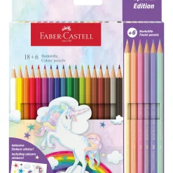 Faber Castell Lápis De Cor E Cera|Lápis Cor E Cera > Lápis Cor Hexagono Unicórnio 18 Unidades + 6 Unidades Oferta