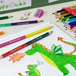 Faber Castell Lápis De Cor E Cera|Lápis Cor E Cera > Lápis Cor 12 unidades + 3 Lápis Bicolor + Afia
