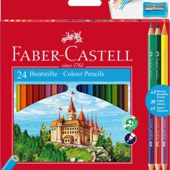 Faber Castell Lápis De Cor E Cera|Lápis Cor E Cera > Lápis Cor 24 unidades + 3 Lápis Bicolor + Afia