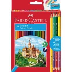 Faber Castell Lápis De Cor E Cera|Lápis Cor E Cera > Lápis Cor 36 unidades + Oferta 3 Lápis Bicolor & Afia