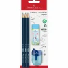 Faber Castell Lápis Grafite Hb + Borracha + Afia 3 Unidades Faber