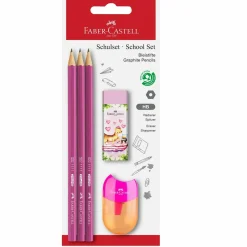 Faber Castell Lápis Grafite Hb + Borracha + Afia 3 Unidades Faber