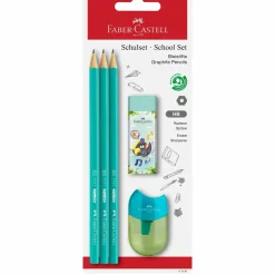Faber Castell Lápis Grafite Hb + Borracha + Afia 3 Unidades Faber