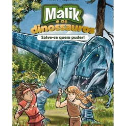 Porto Editora Coleções Juvenis > Malik e os Dinossauros - Salve-se Quem Puder! de Álvaro Magalhães - Livro 1