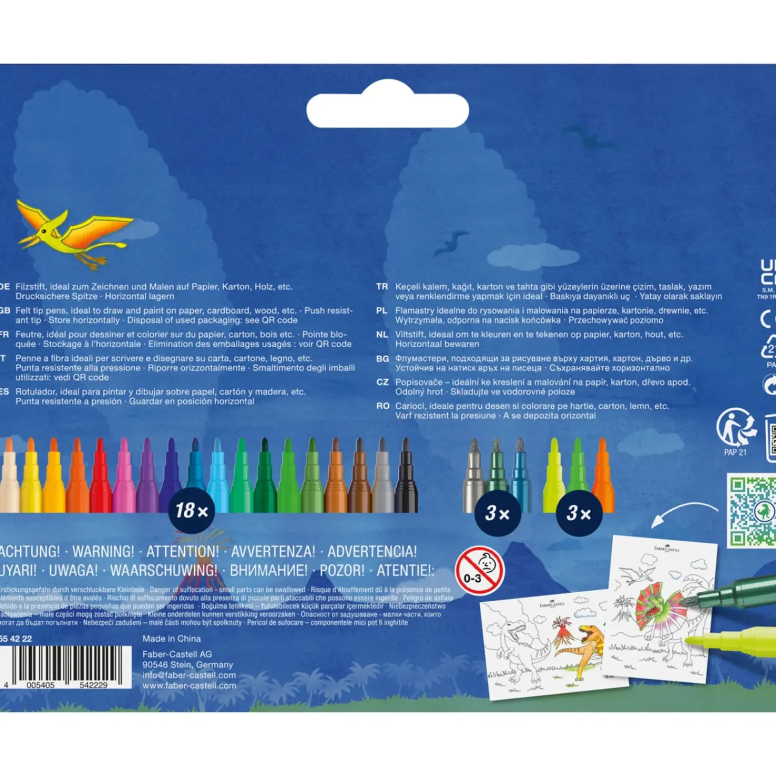 Hot Faber Castell Marcador de Colorir Dinossauro 18+6 Unidades